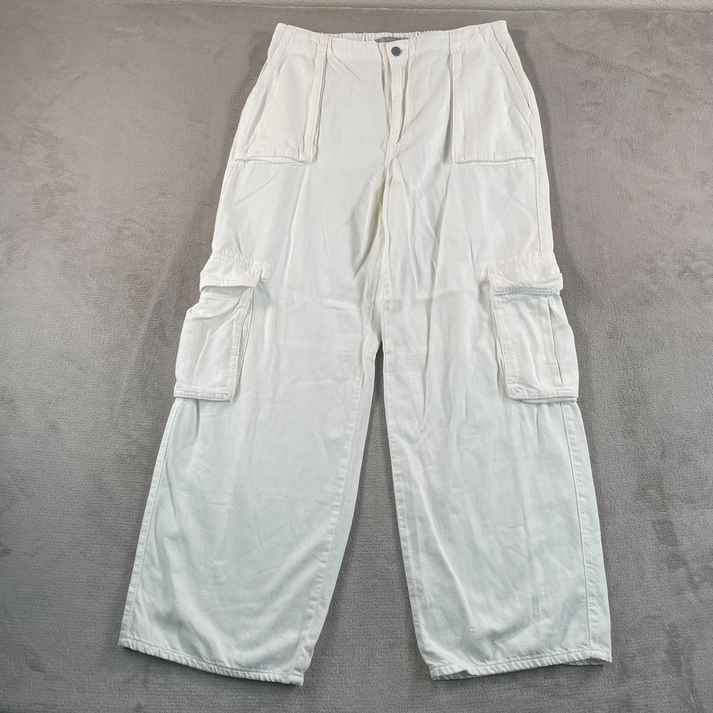 AllSaints Frieda Wide Leg Cargo Pants‎ Women 12 Off White Designer $229